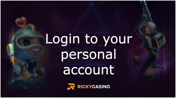 Entering Ricky Casino personal account, step by step