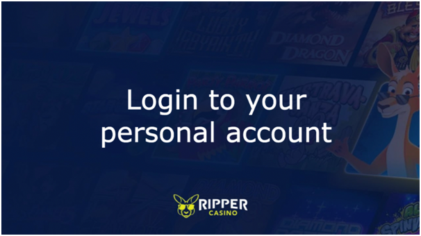 Login Ripper Casino personal account, step by step